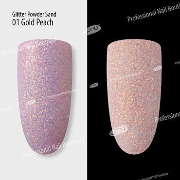 PNB 01 пудра-песок золотисто-персиковая / Glitter Sand Powder PNB, Gold Peach 1 г