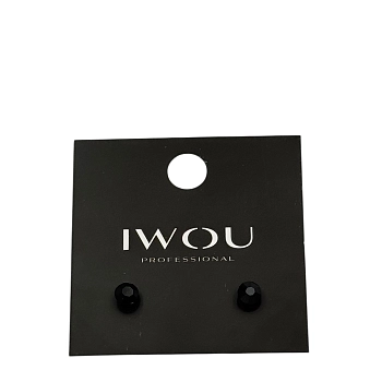 Серьги гвоздики IWOU черная ночь 7мм