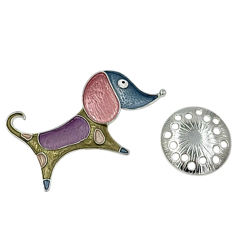 IWOU PROFESSIONAL Брошь-магнит Собачка-такса радужная, фото 2