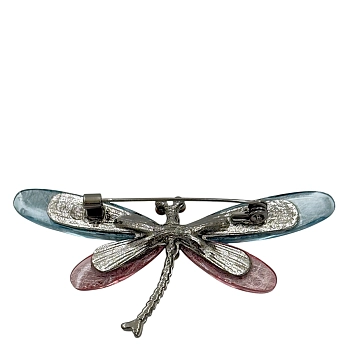 IWOU PROFESSIONAL Брошь Стрекоза розово-голубая, фото 2