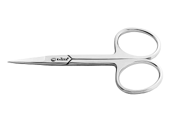 KAIZER Ножницы маникюрные, прямые, серебро, ручная алмазная заточка, фото 3