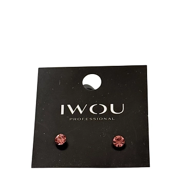Серьги гвоздики IWOU теплая роза 7мм
