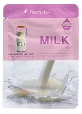 FARMSTAY Маска тканевая с молочными протеинами для лица / VISIBLE DIFFERENCE MASK 23 мл