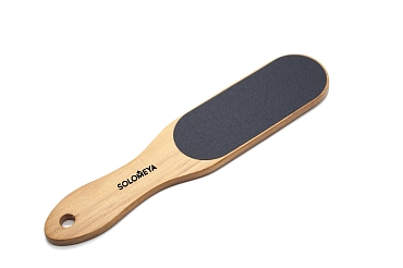 SOLOMEYA Пилка профессиональная педикюрная деревянная 100/220 черная / Professional Wooden Foot File