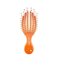 Расческа для сухих и влажных волос мини, оранжевый осьминог / Detangling Octopus Brush For Dry Hair And Wet Hair Mini Orange, SOLOMEYA