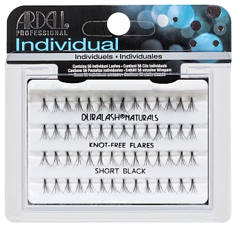 Пучки ресниц безузелковые короткие, черные / Duralash Naturals Knot-Free Flairs Short Black