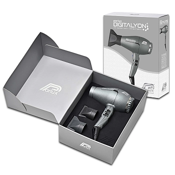 PARLUX Фен Digitalyon Glitter Grey серый, ионизация, 2 насадки 2400 Вт, фото 2