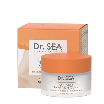 DR. SEA Крем ночной антивозрастной для лица с ретинолом, коллагеном и гиалуроновой кислотой / Dr.Sea 50 мл, фото 2