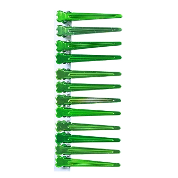 DEWAL PROFESSIONAL Зажим для волос зеленый, средний, металл 5,5 см 12 шт/уп, фото 2