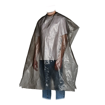 ЧИСТОВЬЕ Пеньюар для парикмахерских работ Стандарт полиэтилен, черный 160*100 50 шт/уп, фото 4