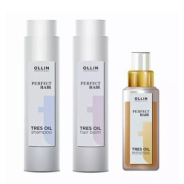 OLLIN PROFESSIONAL Набор Восстановление для волос (шампунь 400 мл, бальзам 400 мл, масло 50 мл) OLLIN PERFECT HAIR TRES OIL