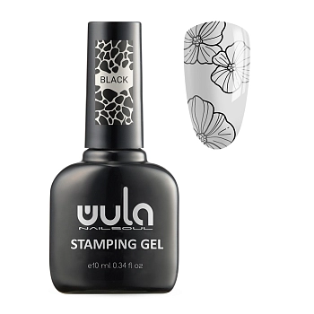 WULA NAILSOUL Гель-лак для стемпинга, черный / Stamping gel 10 мл, фото 1