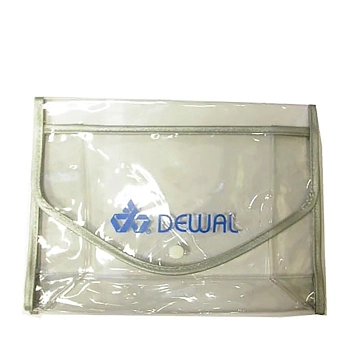 DEWAL PROFESSIONAL Косметичка на кнопке, полимерный материал, прозрачно-серая 22х8х16 см, фото 2