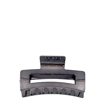 Краб для волос Зеркальный прямоугольник темное серебро 8,5см