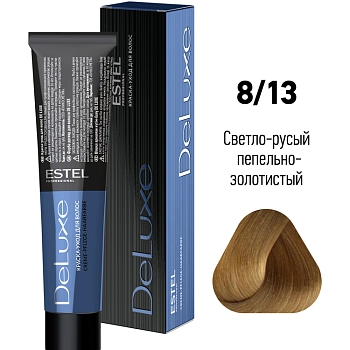 ESTEL PROFESSIONAL 8/13 краска для волос, светло-русый пепельно-золотистый / DELUXE 60 мл, фото 2