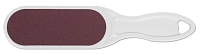 Терка абразивная педикюрная двусторонняя с пластиковой ручкой, белый, DOMIX