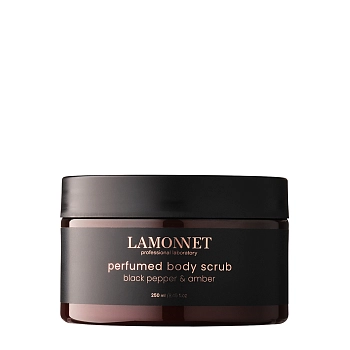 Скраб парфюмированный для тела, черный перец и амбра / LAMONNET 250 мл