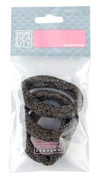 DEWAL BEAUTY Резинки для волос цветные, широкая лента 4 шт, фото 2