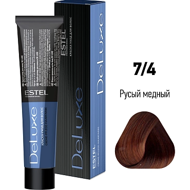 ESTEL PROFESSIONAL 7/4 краска для волос, русый медный / DELUXE 60 мл