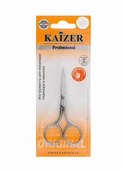KAIZER Ножницы маникюрные, прямые, серебро, ручная алмазная заточка, фото 2