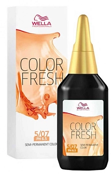 WELLA 5/07 краска оттеночная для волос, светло-коричневый натуральный коричневый / Color Fresh 75 мл, фото 2