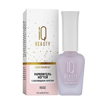 IQ BEAUTY Укрепитель для ослабленных и ломких ногтей с коллоидным золотом / Gold Hardener Rose 12,5 мл, фото 2