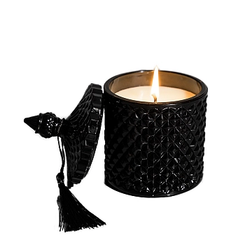 CASA BUONA Свеча пафюмерная в стеклянном стакане, черная ажурная, табак и ваниль / Tabacco e Vaniglia 200 гр, фото 3