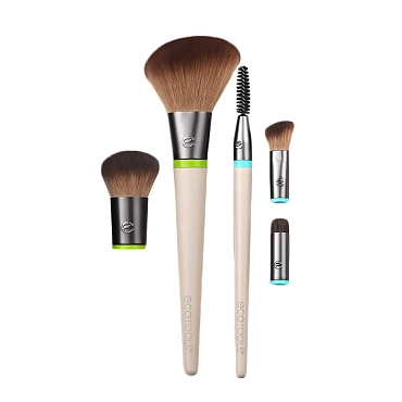 ECOTOOLS Набор кистей для макияжа (5 сменных насадок + 2 ручки) Interchangeables Daily Essentials Total Face Kit