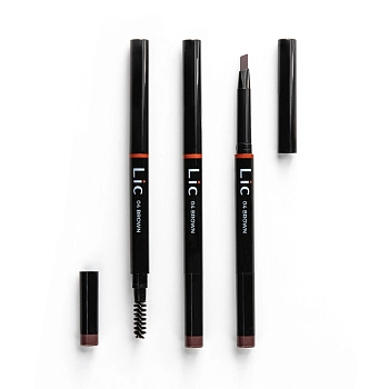 LIC Карандаш механический для бровей с треугольным грифелем 04 /Mechanical eyebrow pencil Brown 12 гр, фото 2