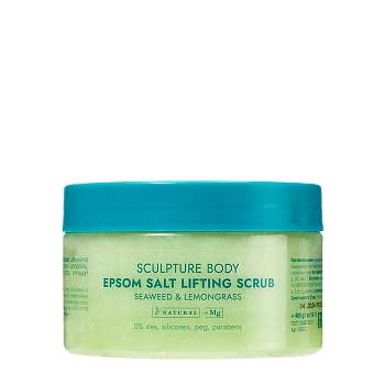 Скраб-лифтинг солевой для тела / SCULPTURE BODY EPSOM SALT LIFTING SCRUB SEAWEED& LEMONGRASS 400 мл, 305 Miami SPA