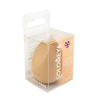 SOLOMEYA Спонж для макияжа с двойным срезом, бежевый / Solomeya Double-Sided Cut blending sponge Beige 1 шт, фото 2
