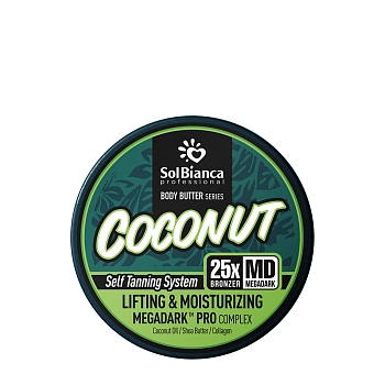 Крем-баттер для тела с эффектом автозагара, кокос, 25х bronzer 150 мл
