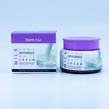 FARMSTAY Крем осветляющий для лица на основе молока / VISIBLE DIFFERENCE CREAM MILK 100 мл, фото 2