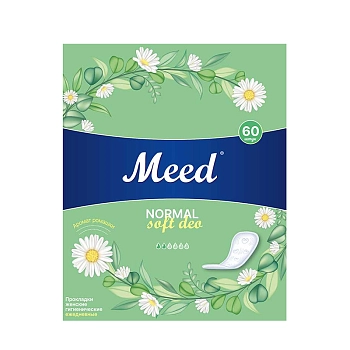 Прокладки женские гигиенические ежедневные целлюлозные СОФТ ДЕО / Meed 60 шт