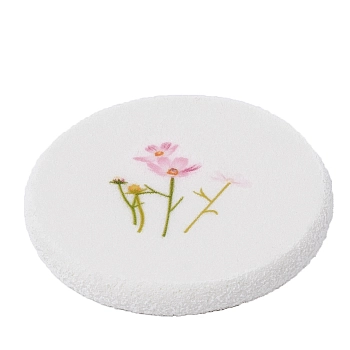 Спонж латексный с рисунком, круглый, цвет белый