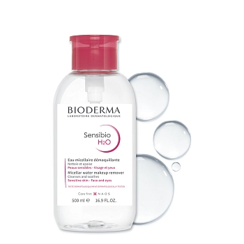 BIODERMA Вода мицеллярная сенсибио с помпой / Н2О 500 мл, фото 3