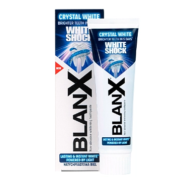 BLANX Паста зубная отбеливающая / White Shock Crystal White 75 мл