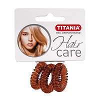 Резинки для волос, коричневые пружина 2,5 см 3 шт/уп 7915, TITANIA