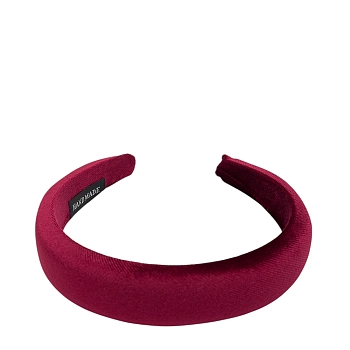 Ободок для волос Бархат малиновый 3см