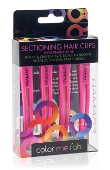 Зажим с эластичной вставкой, фуксия / Elastic Sectioning 4 шт