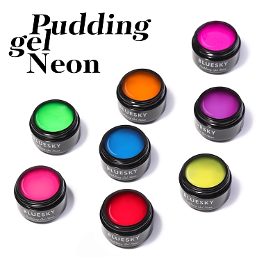 BLUESKY Полигель цветной для ногтей Зеленый, в банке / Pudding Gel Neon 8 гр