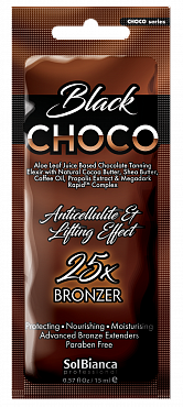 SOLBIANCA Крем с маслами какао, ши, кофе, экстрактом прополиса, витаминным комплексом и бронзаторами для загара в солярии / Choco Black 15 мл