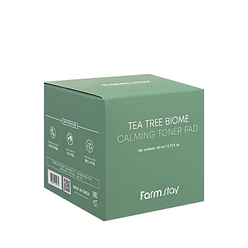 FARMSTAY Тонер-пэды успокаивающие для лица с чайным деревом / Tea Tree Biome Calming Toner Pad 140 мл, фото 2