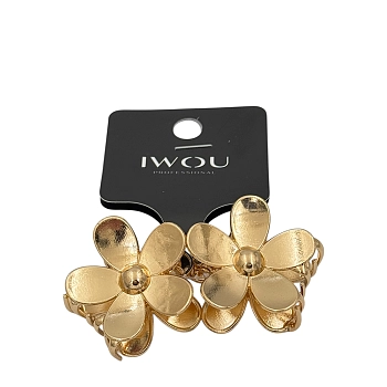 Краб для волос Цветок металлический золото 4*4см 2шт