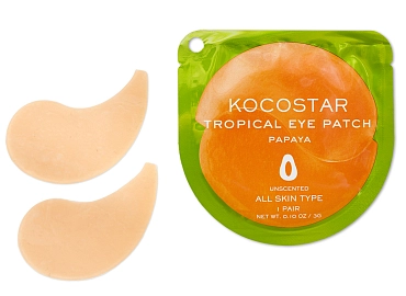 KOCOSTAR Патчи гидрогелевые для глаз Тропические фрукты, папайя / Tropical Eye Patch Papaya Single 2 патча