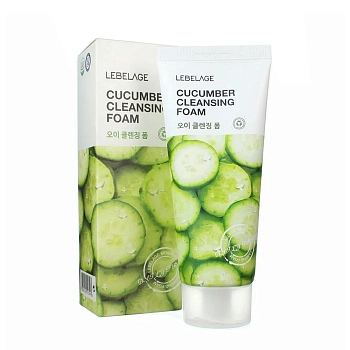 LEBELAGE Пенка для умывания с экстрактом огурца / Lebelage Cucumber Cleansing Foam 100 мл, фото 2