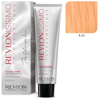 REVLON PROFESSIONAL 9.32 краска для волос, очень светлый блондин золотисто-переливающийся / RP Revlonissimo Colorsmetique 60 мл, фото 2