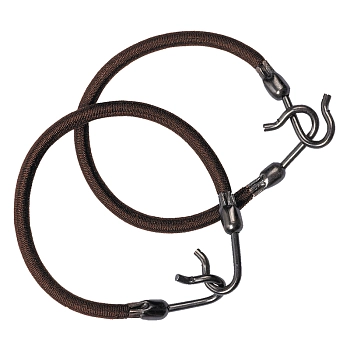 Резинка для волос с крючком, коричневая 2 шт/уп