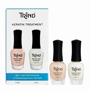 TRIND Набор для ногтей (Keratin Restorer 9 мл + Keratin Protecor 9 мл) / Keratin Treatment Set, фото 2