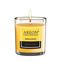 AREON Свеча ароматическая, черная ваниль / HOME PERFUMES Vanilla Black 120 гр, фото 1